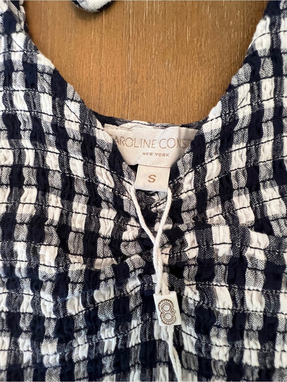 NWT โง๐ค Caroline Constas ๐คโง Black and White Gingham Midi Dress Small - Picture 3 of 3
